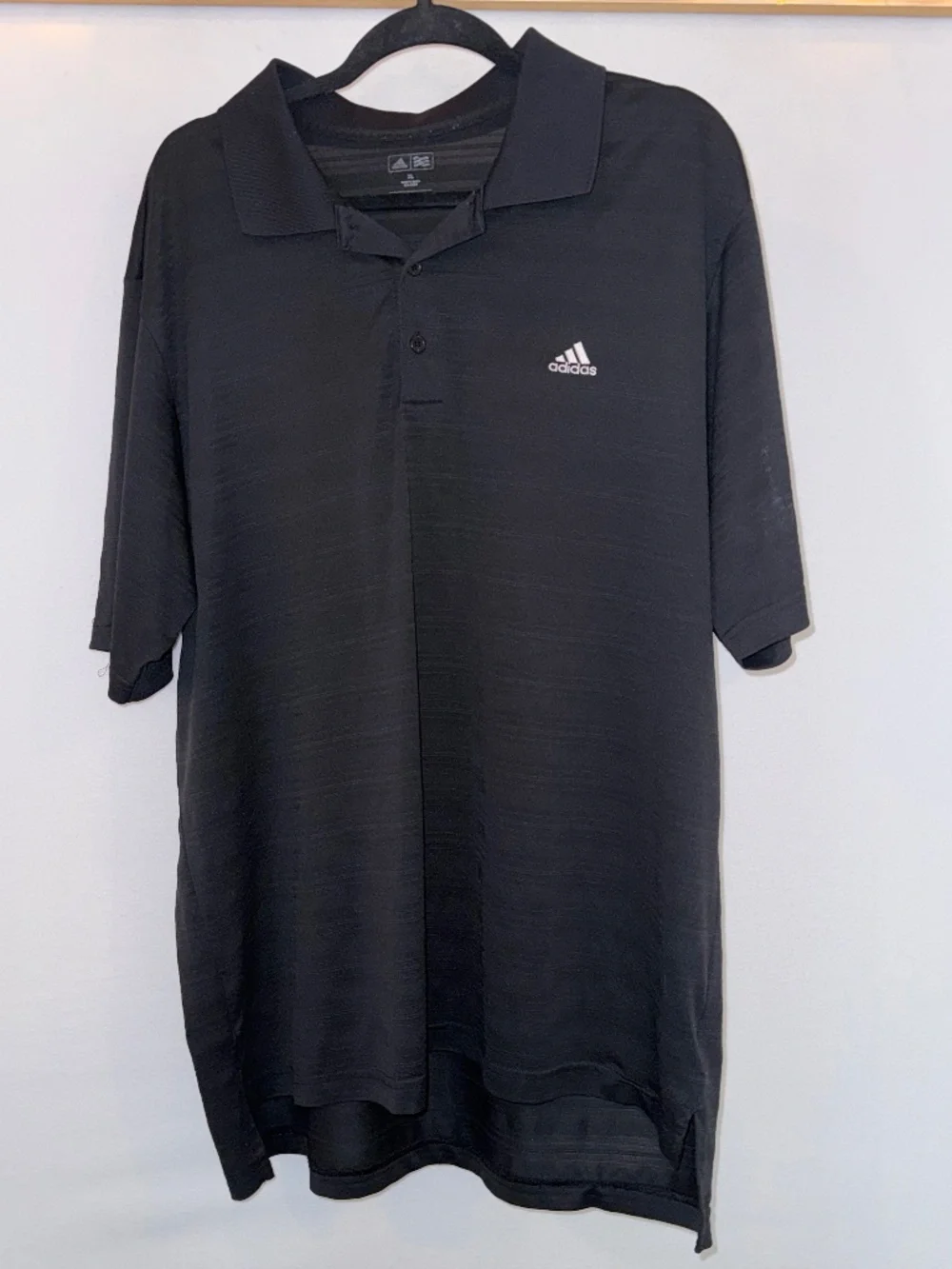 Adidas Men’s XL Black Athletic Golf Polo Shirt Climalite Moisture Wicking